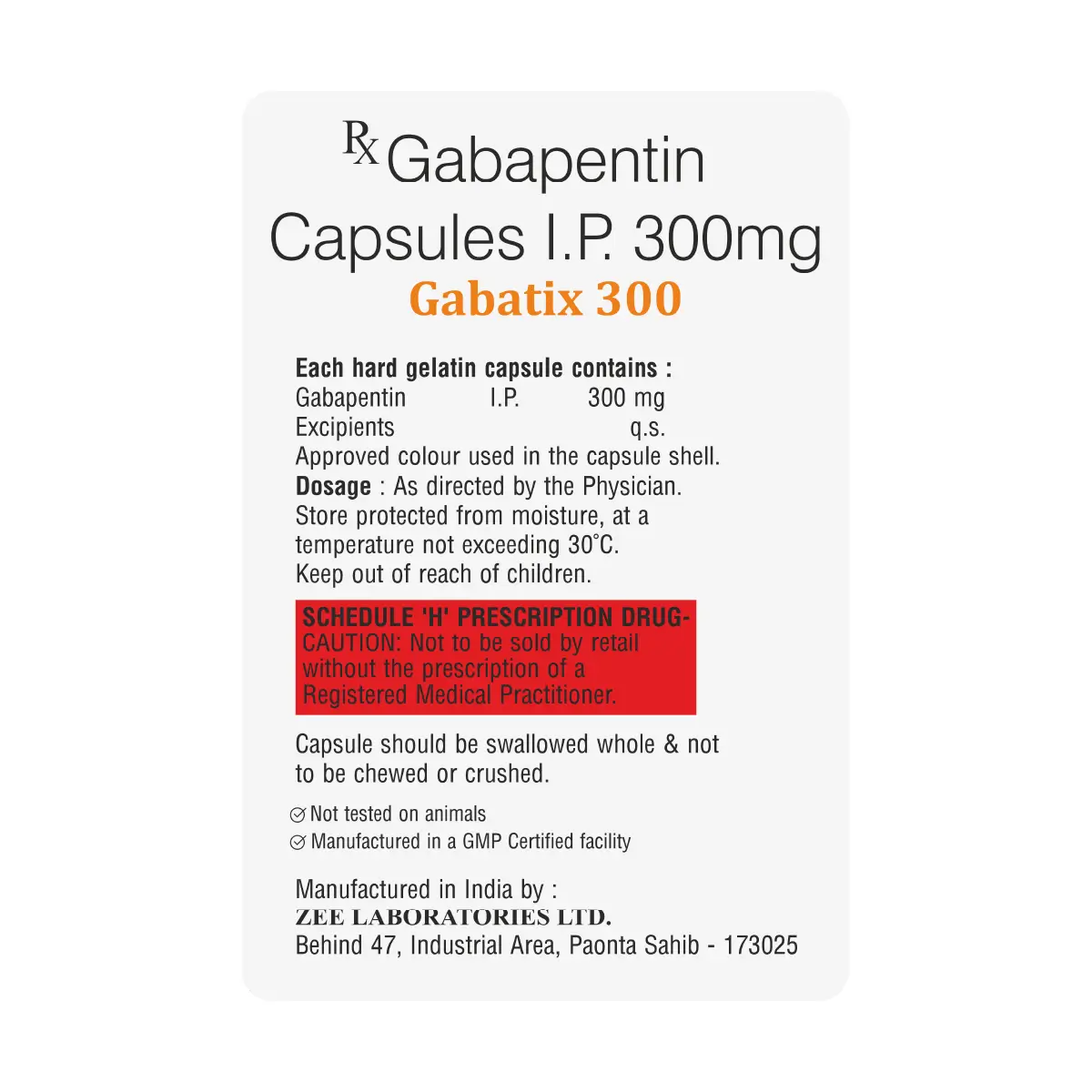 Gabatix 300 Anticonvulsant Capsule