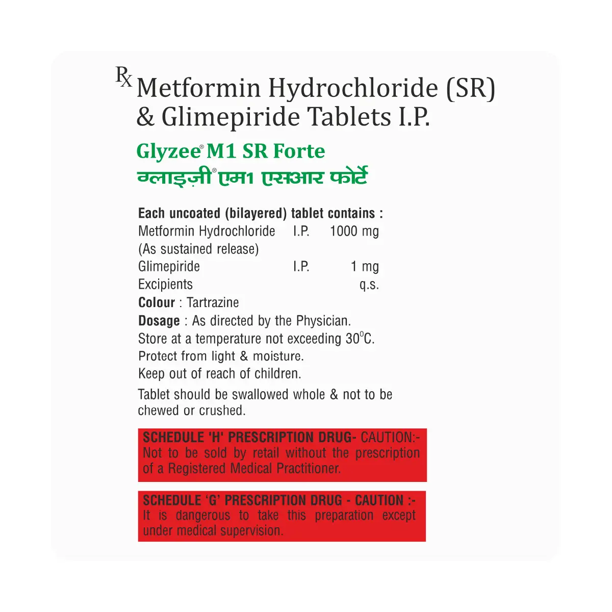 Glyzee M1 SR Forte Tablet