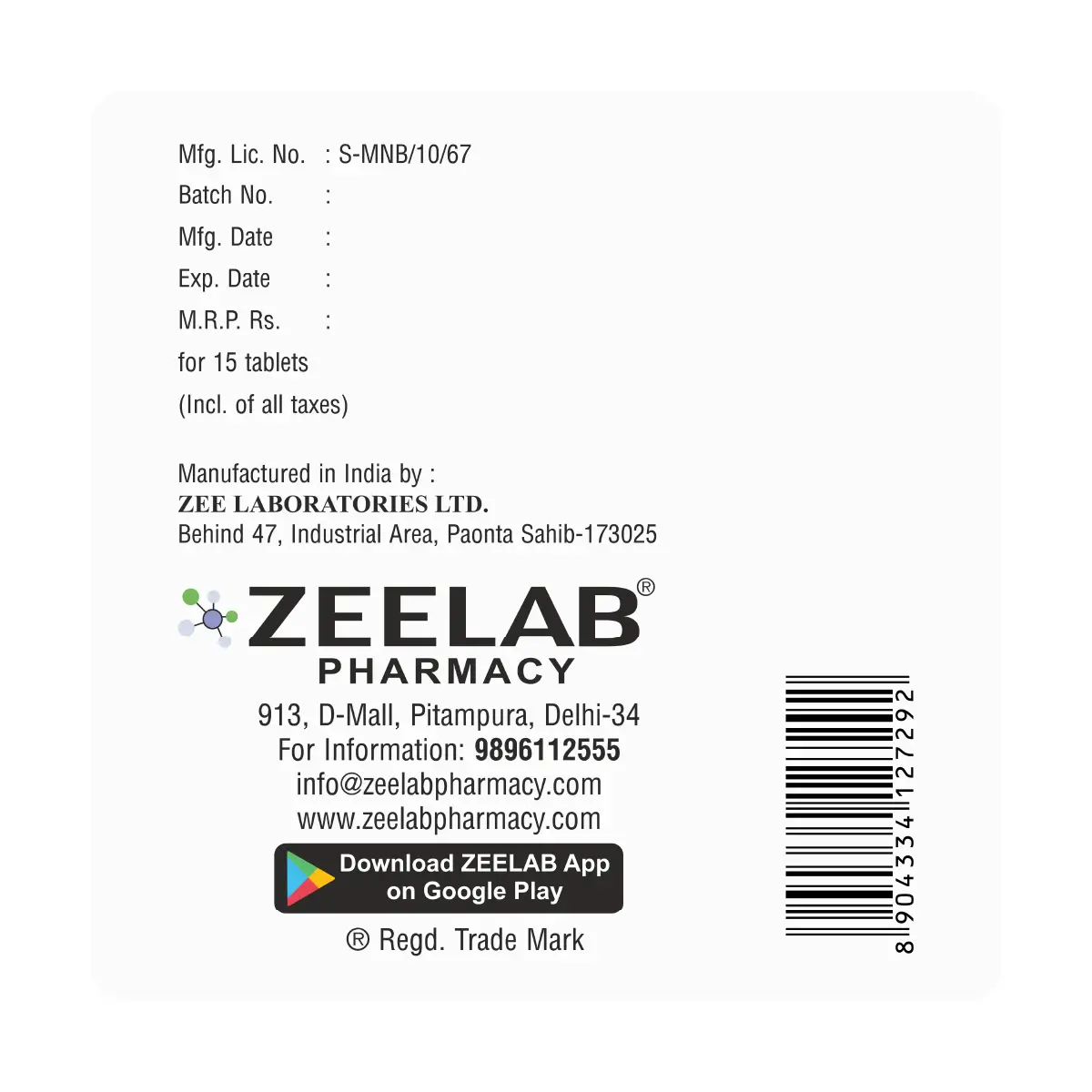 Glyzee M1 SR Forte Tablet