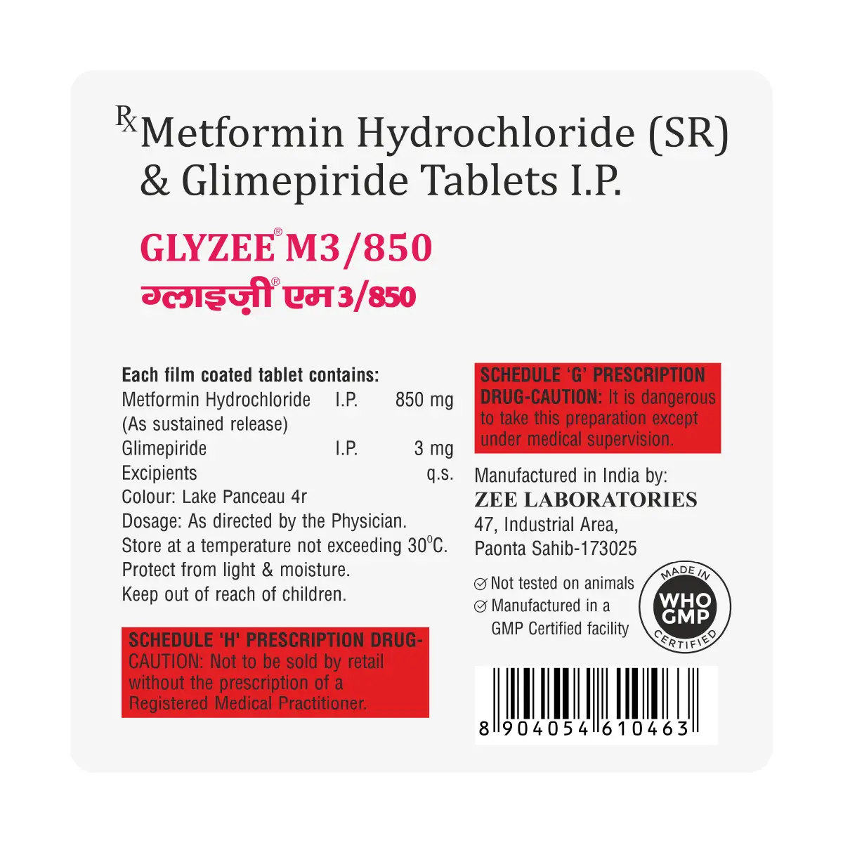 Glyzee M3 850 Tablet