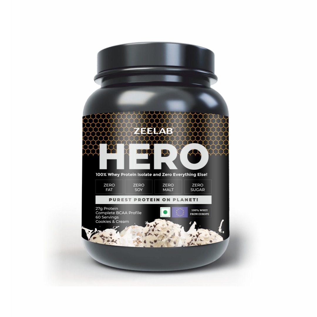 ZEELAB HERO 100% Whey Protein Isolate Cookies and Cream 1.81 kg