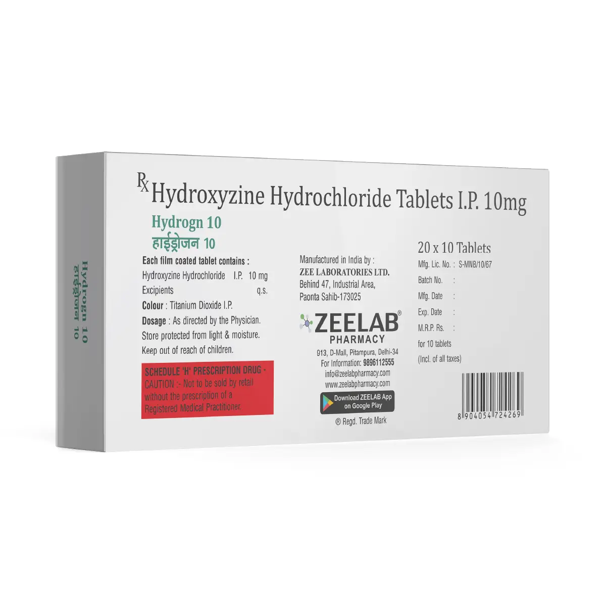 Hydrogn 10 Tablet