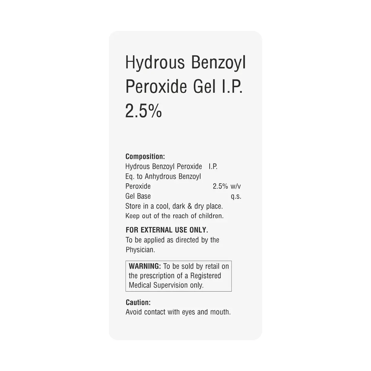 1RX Hydrous Benzoyl Peroxide 2.5% Face Wash