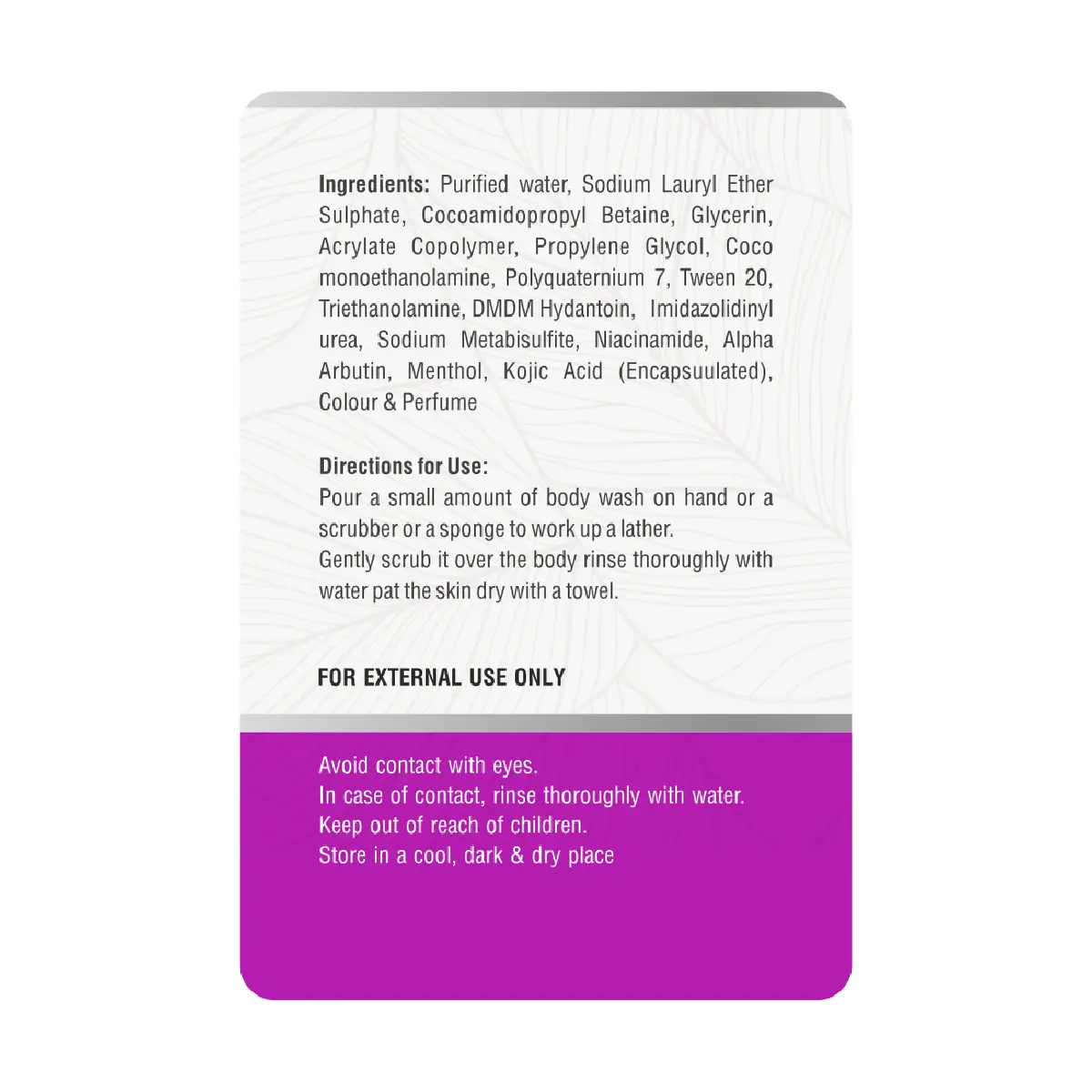 Kojic Acid Body Wash With Alpha Arbutin and Niacinamide 250ml