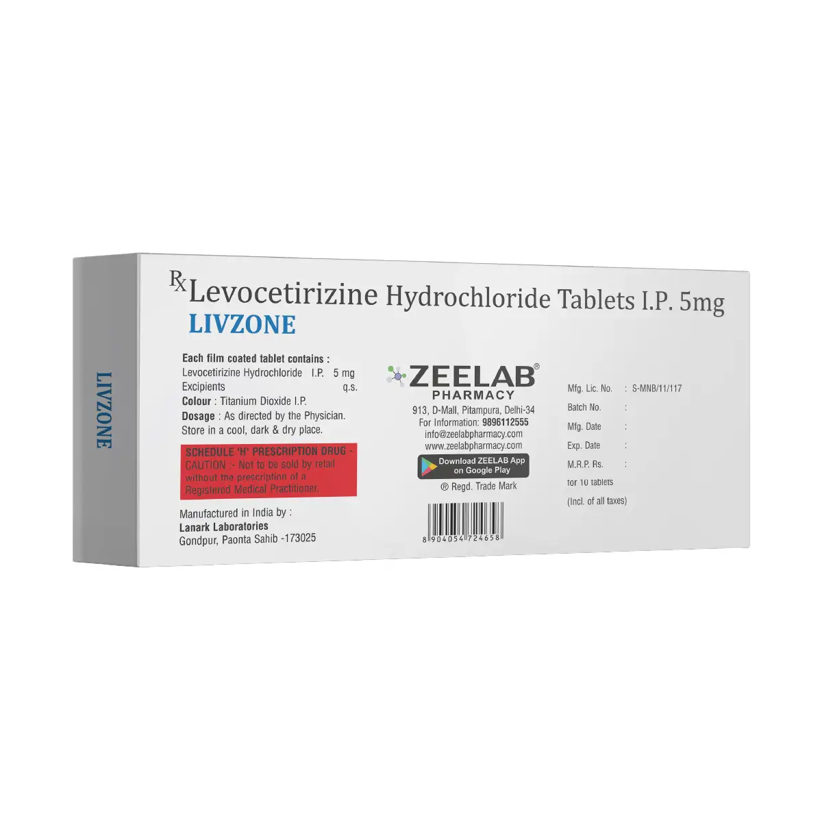 Livzone 5mg Tablet | Anti Allergy Relief for Sneezing, Runny Nose & Itching