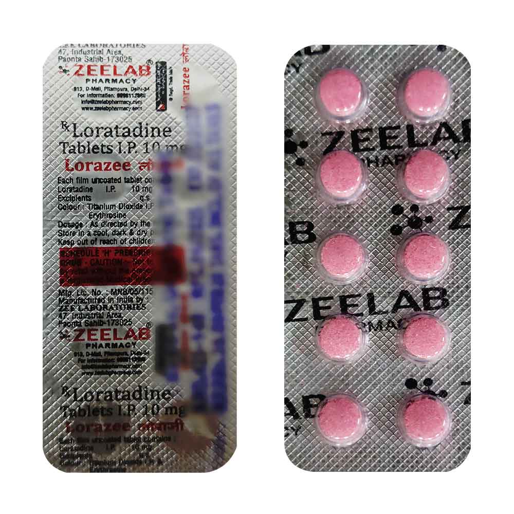 Lorazee | Loratadine 10mg Tablet | Strip of 10 Tablets