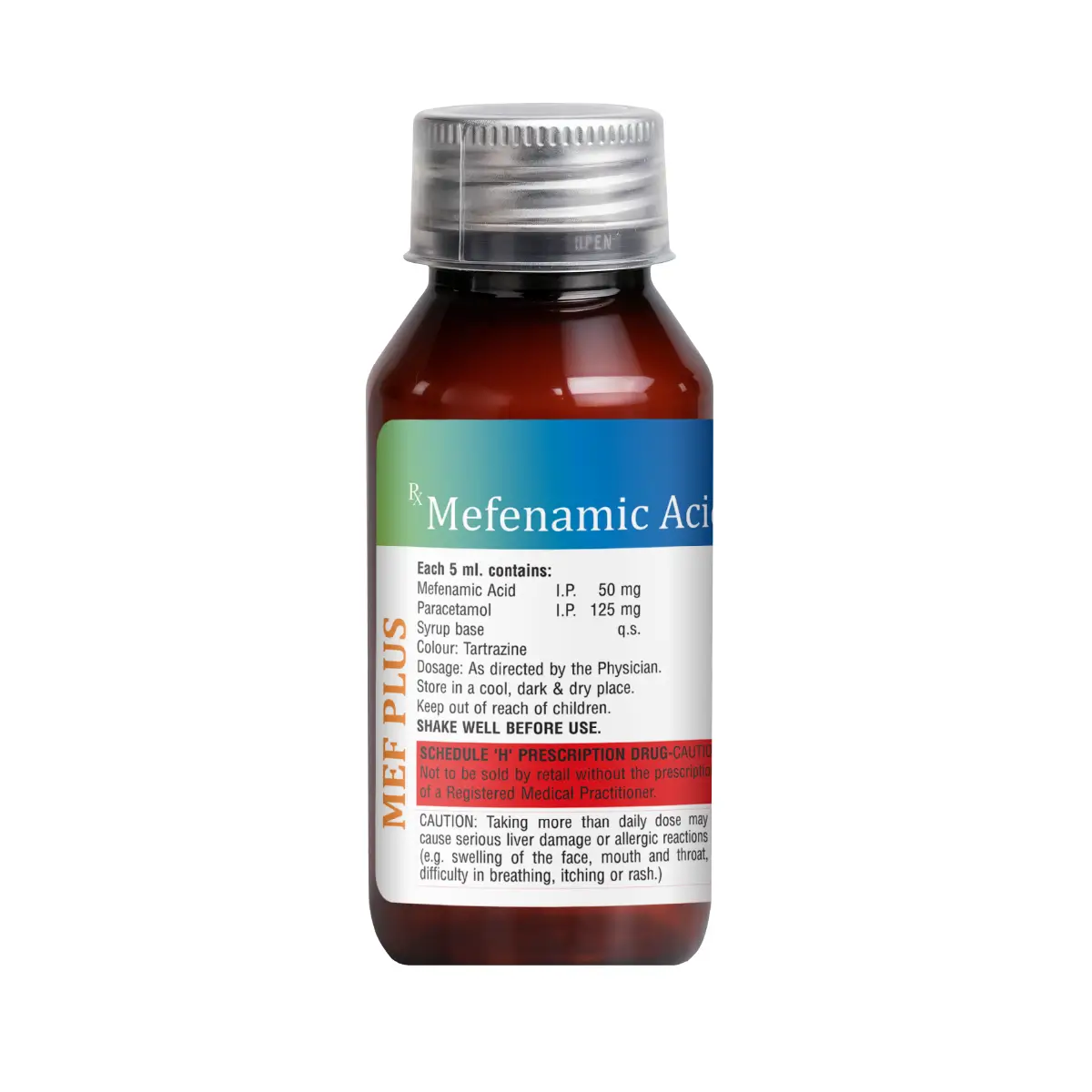 Mef Plus Suspension | Mefenamic Acid 50mg + Paracetamol 125mg Suspension