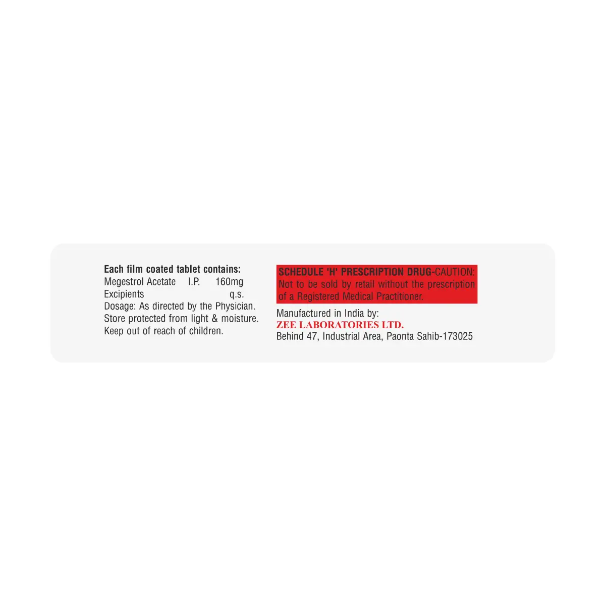 Meget 160 | Megestrol 160mg Tablet | Strip of 10 Tablets