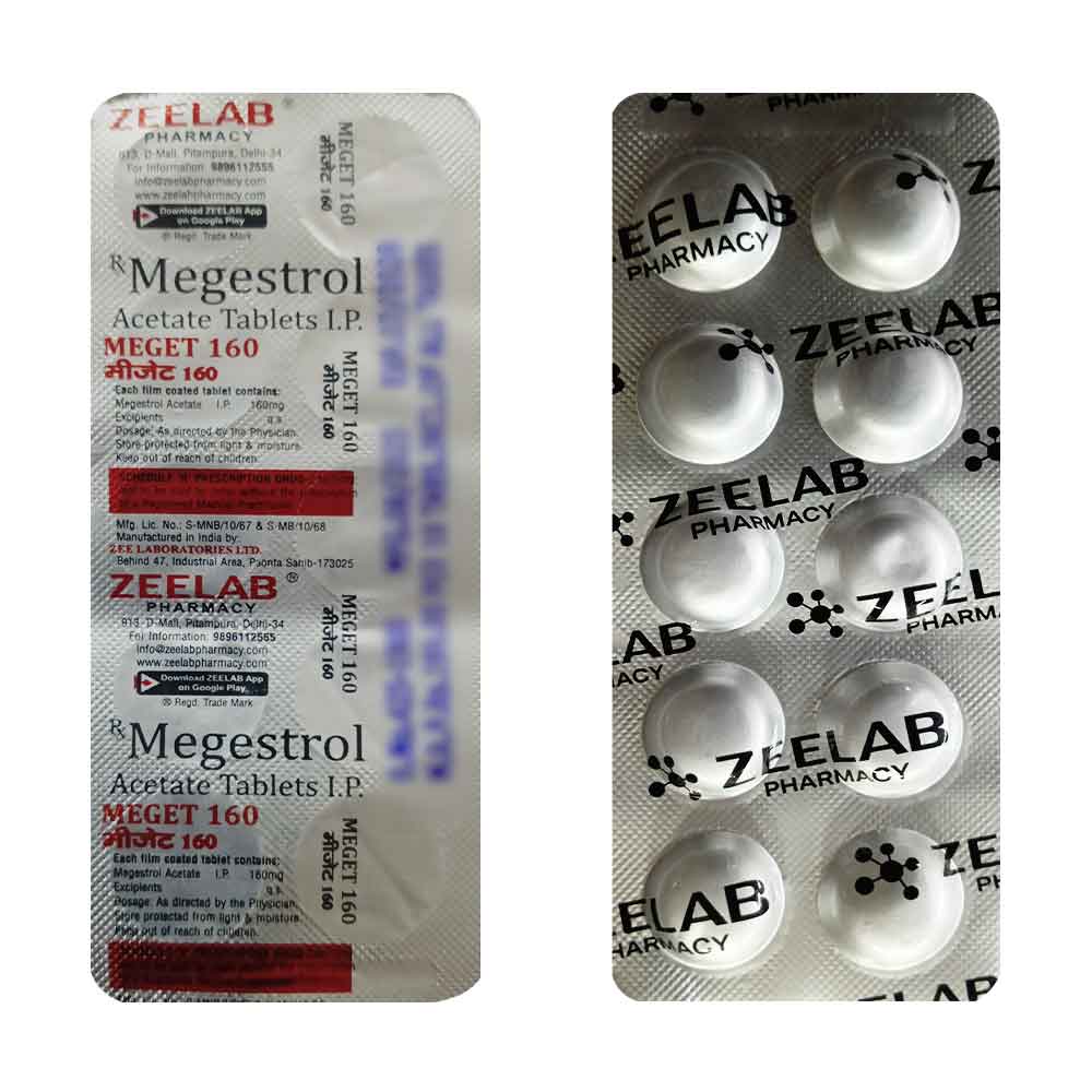 Meget 160 | Megestrol 160mg Tablet | Strip of 10 Tablets