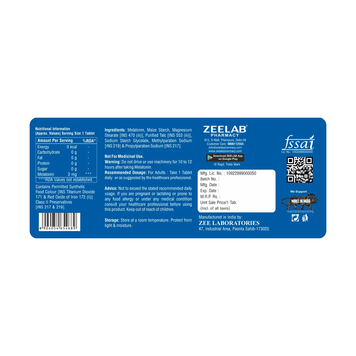 Melatonin 3mg Tablet