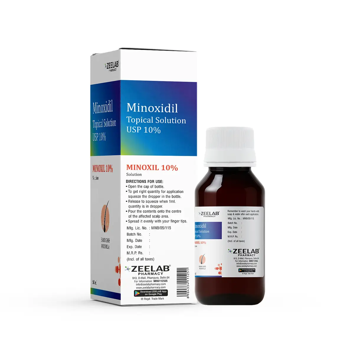Minoxil 10% Topical Solution For Hair Growth