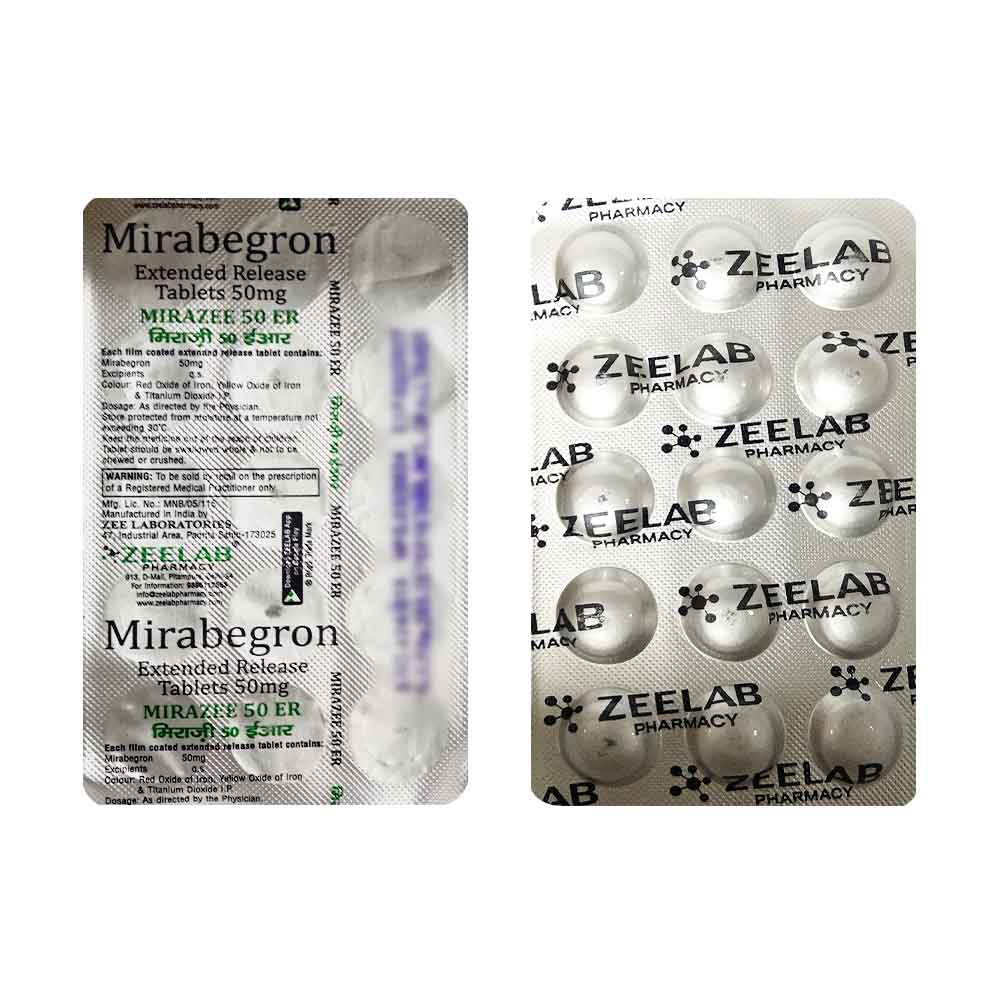 Mirazee 50 ER | Mirabegron 50mg Extended Release Tablet | Strip of 15 Tablets