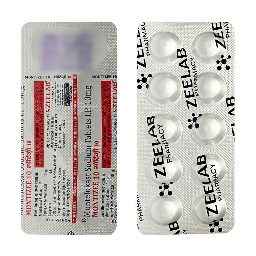 Montizee 10 | Montelukast 10mg Allergy Relief Tablet | Strip of 10 Tablets