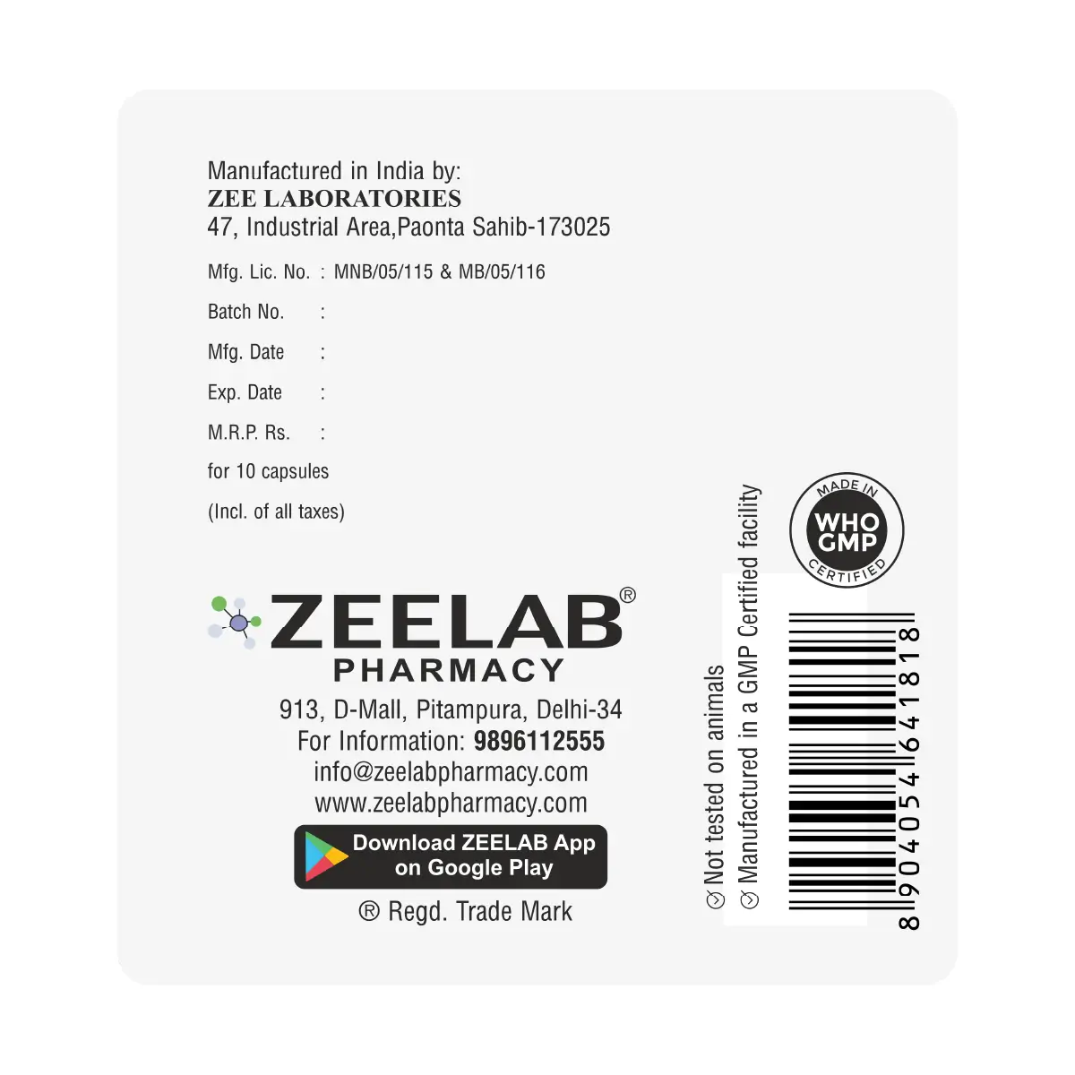 MY12 Forte Capsule | High-Strength Vitamin B12 Supplement for Energy & Nerve Health