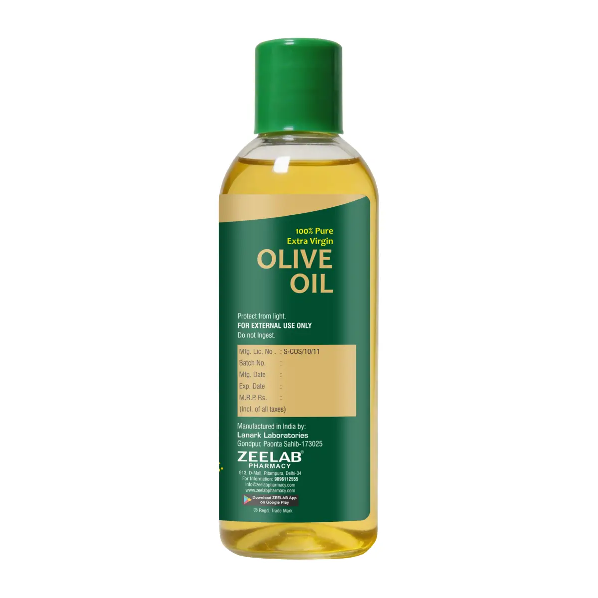 Zeelab 100% Pure Extra Virgin Olive Oil