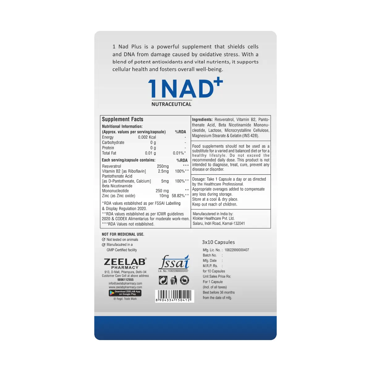 1 NAD PLUS Capsule