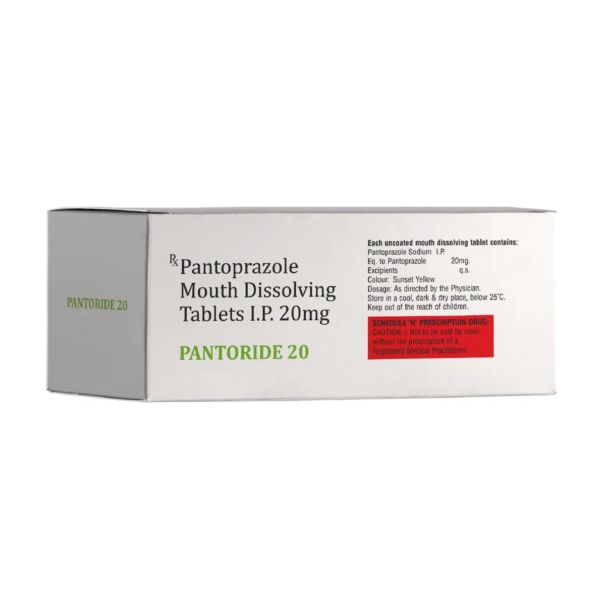 Pantoride 20 | Pantoprazole 20mg Tablet | Strip of 30 Tablets