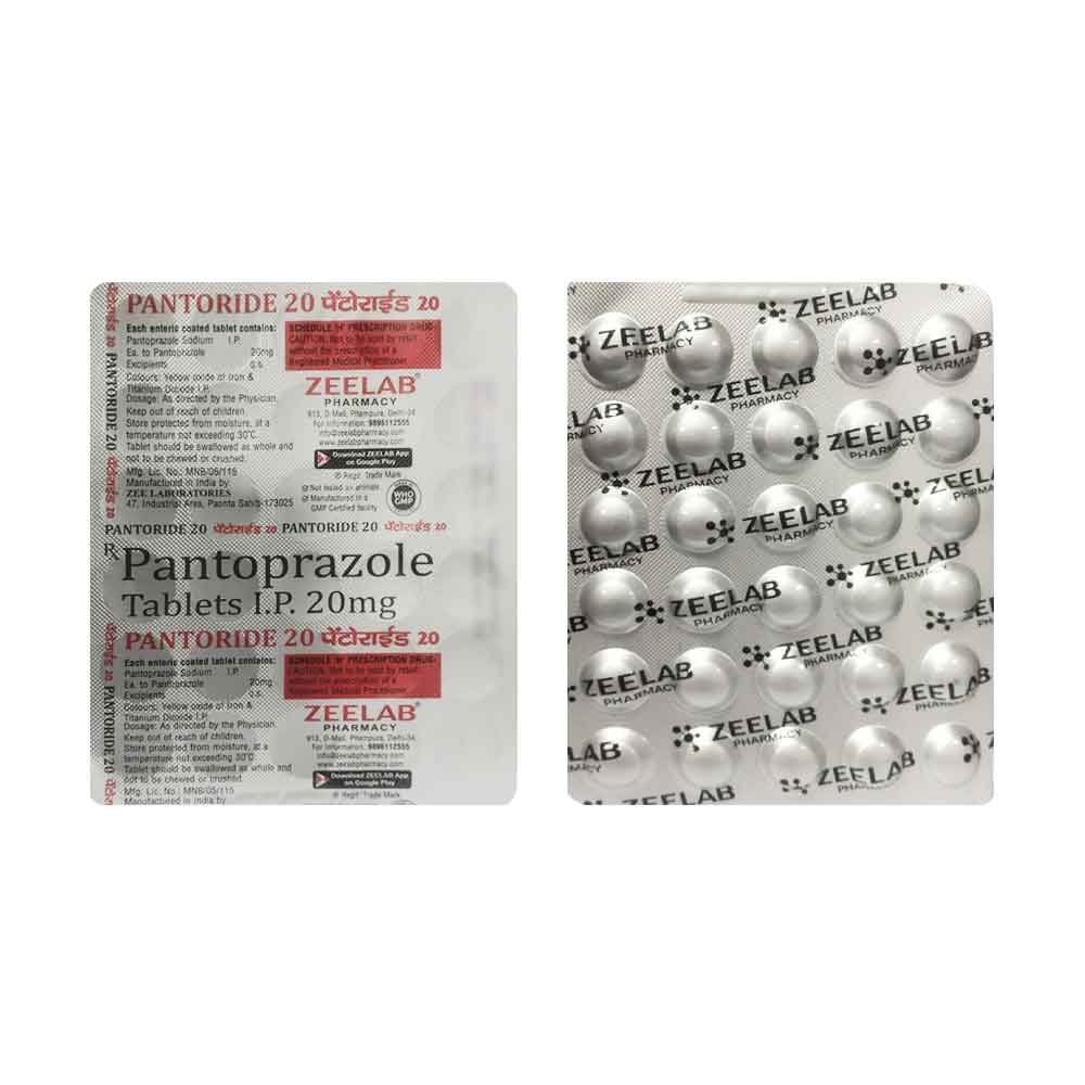Pantoride 20 | Pantoprazole 20mg Tablet | Strip of 30 Tablets