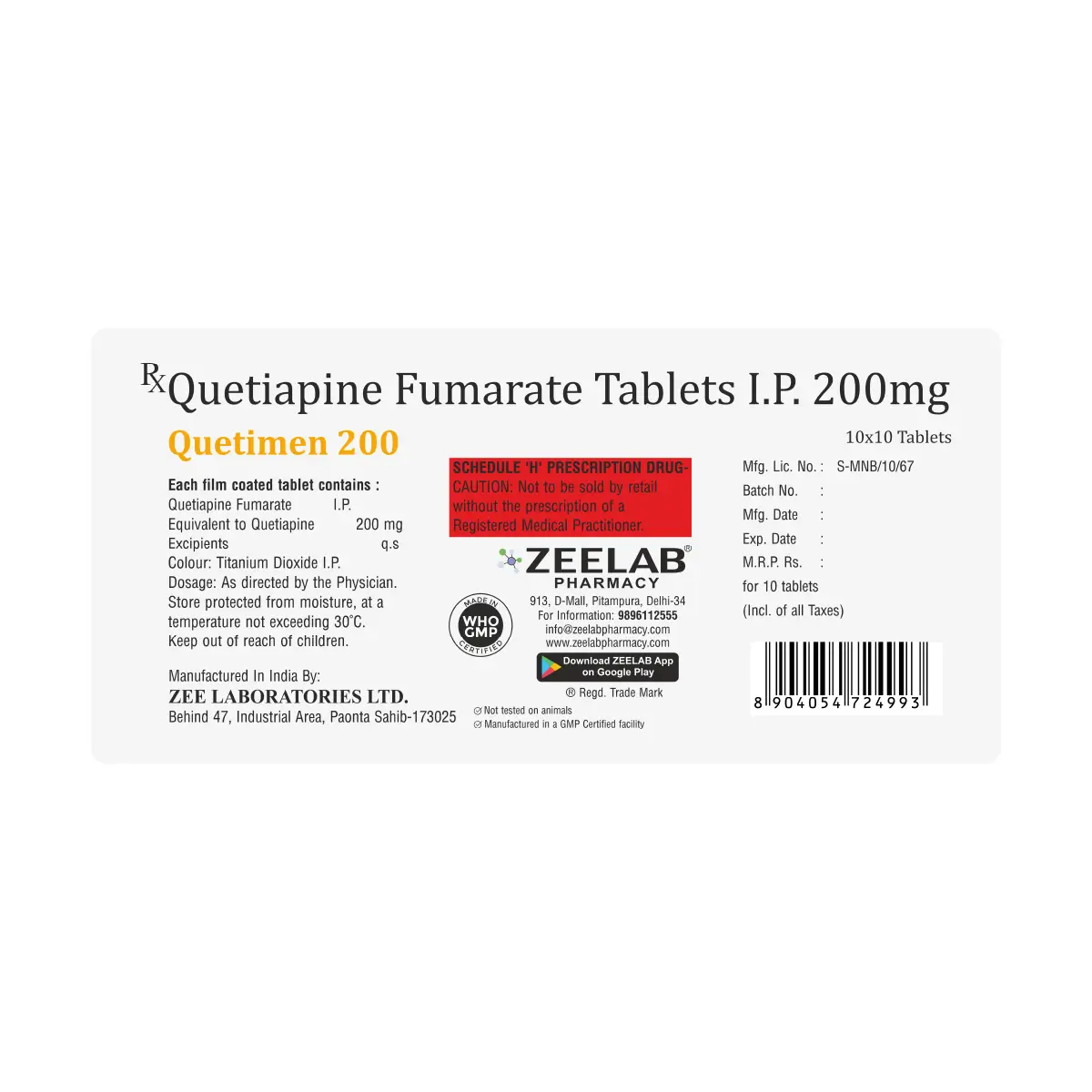 Quetimen 200 Tablet