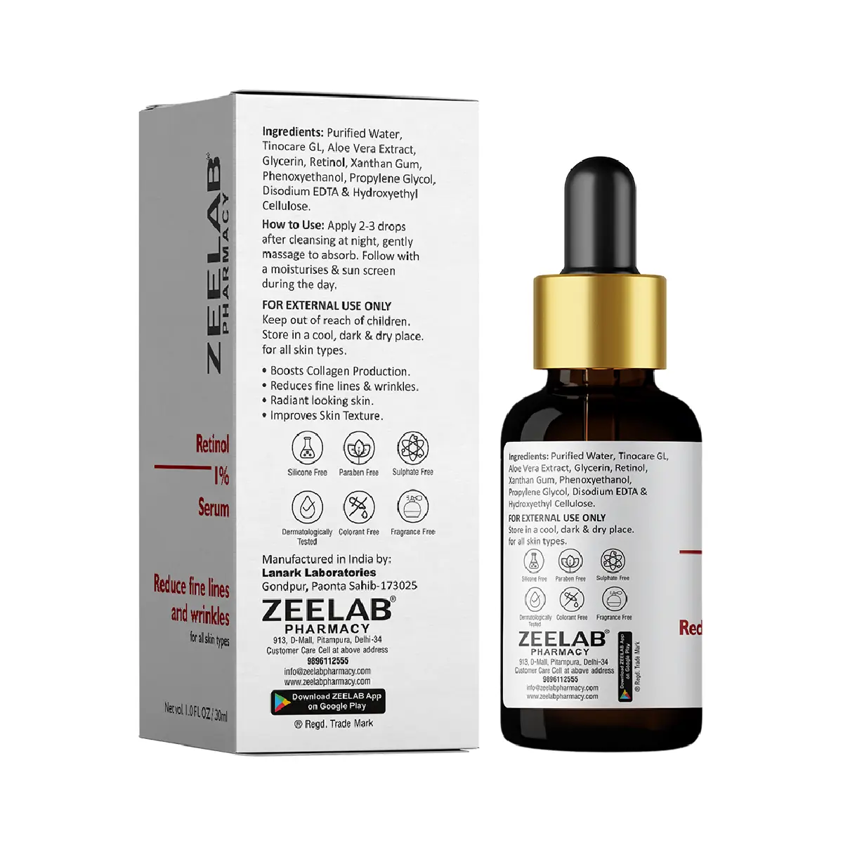 Zeelab Retinol 1% Face Serum