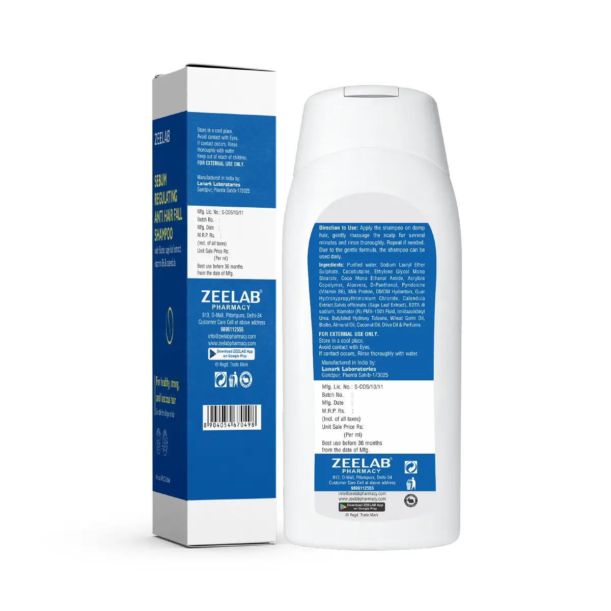 Zeelab Sebum Regulating Anti Hair Fall Shampoo 240ml