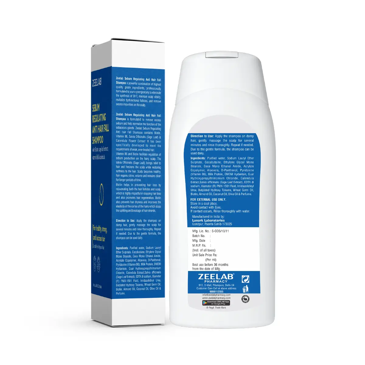 Zeelab Sebum Regulating Anti Hair Fall Shampoo 240ml