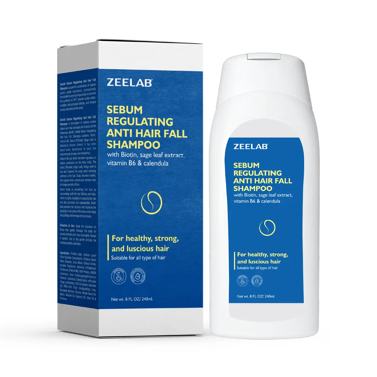 Zeelab Sebum Regulating Anti Hair Fall Shampoo 240ml