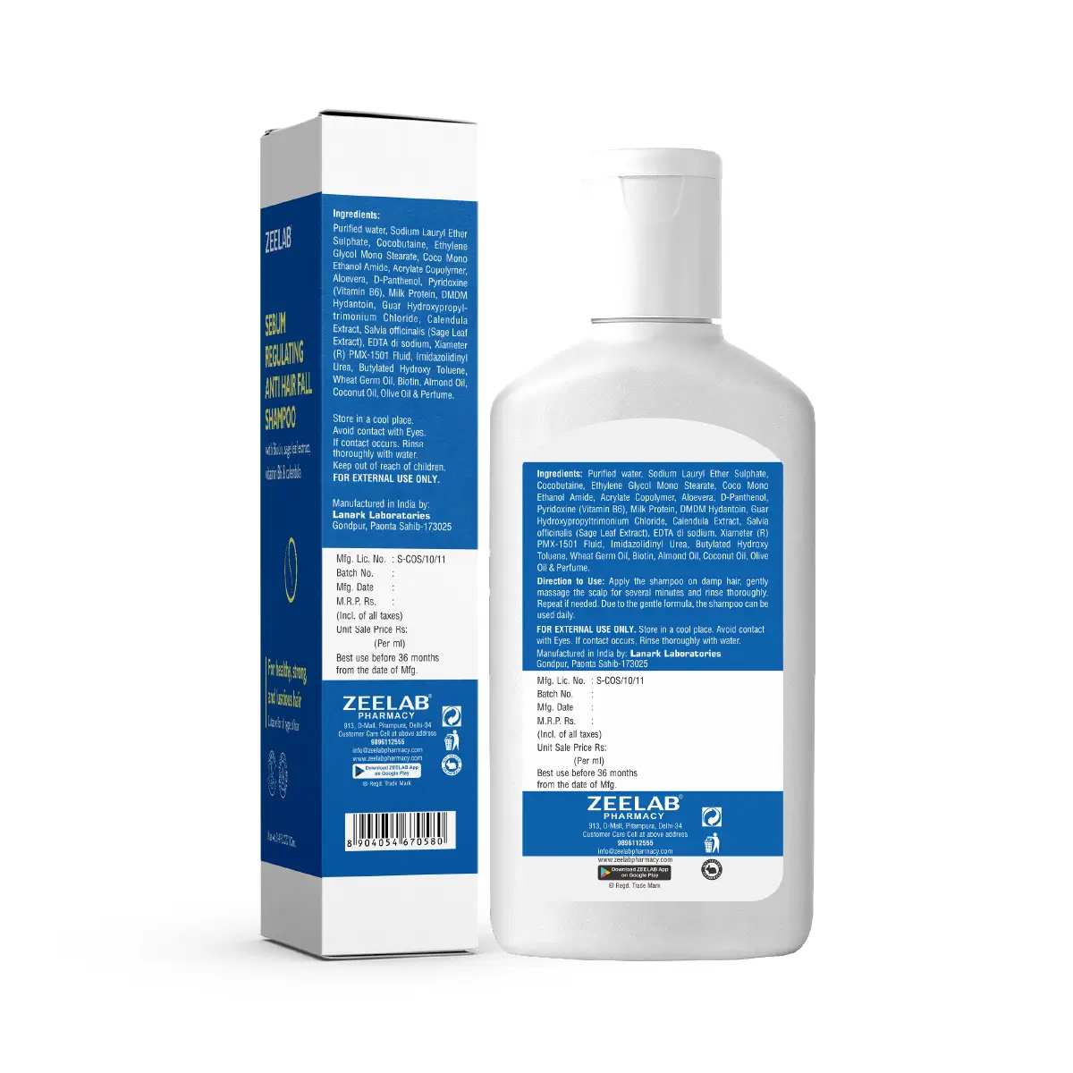 Zeelab Sebum Regulating Anti Hair Fall Shampoo 100ml