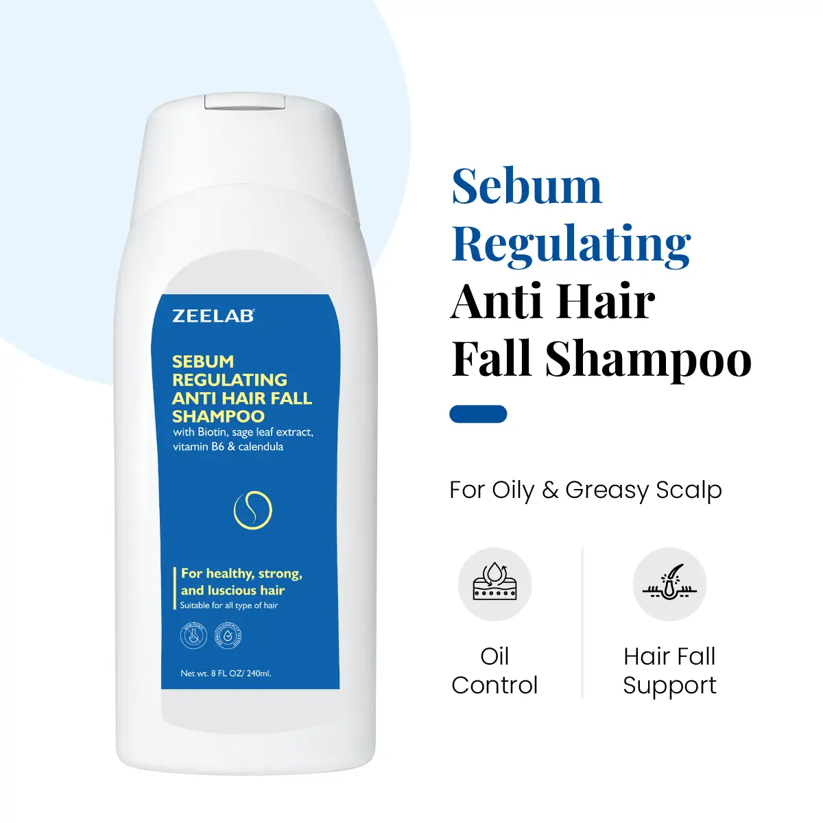 Zeelab Sebum Regulating Anti Hair Fall Shampoo 100ml