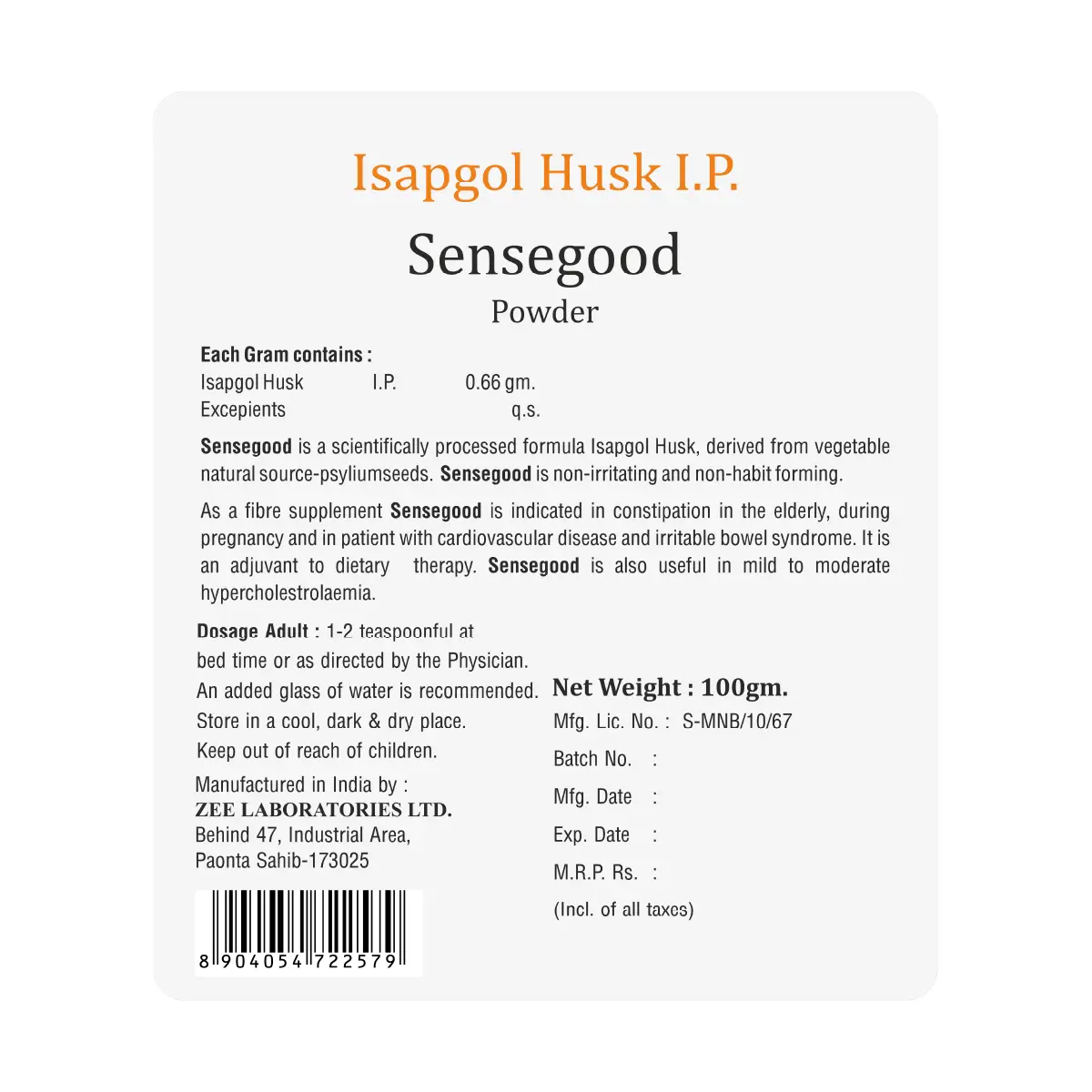 Sensegood Powder 100gm