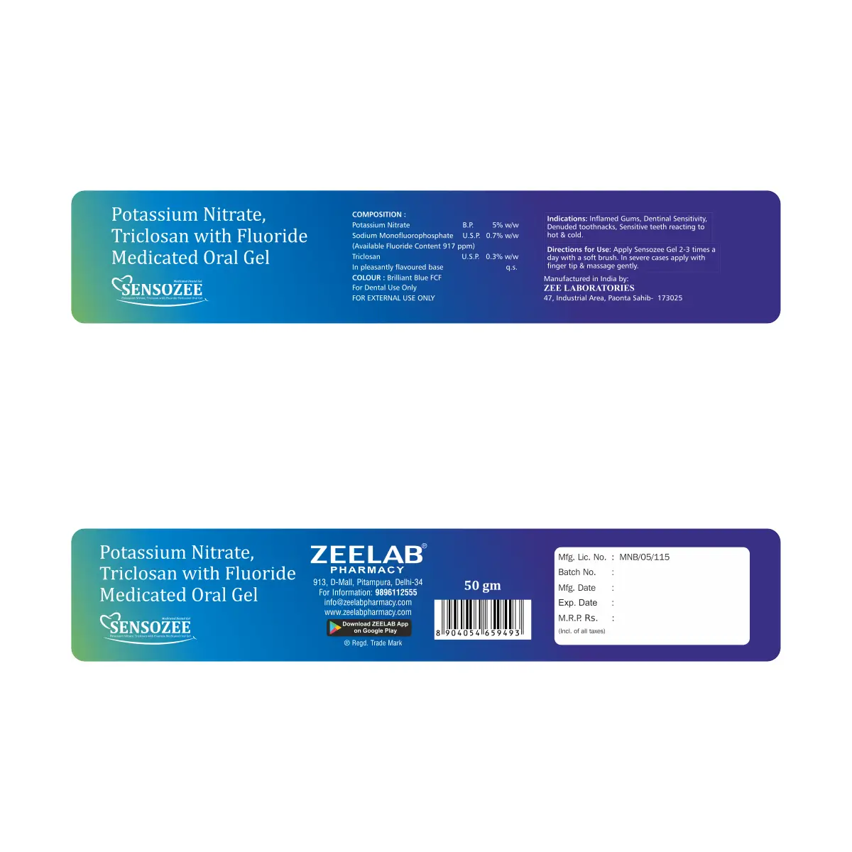 Sensozee Medicated Dental Gel