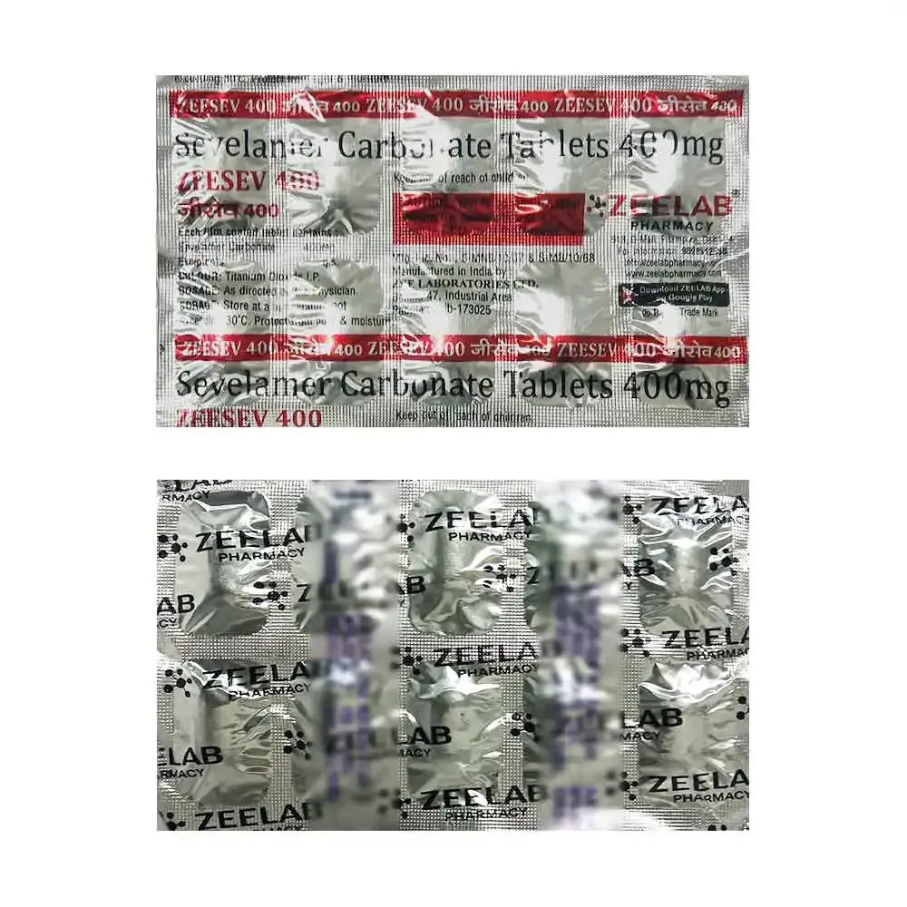 Zeesev 400 | Sevelamer Carbonate 400mg Tablet | Strip of 10 Tablets