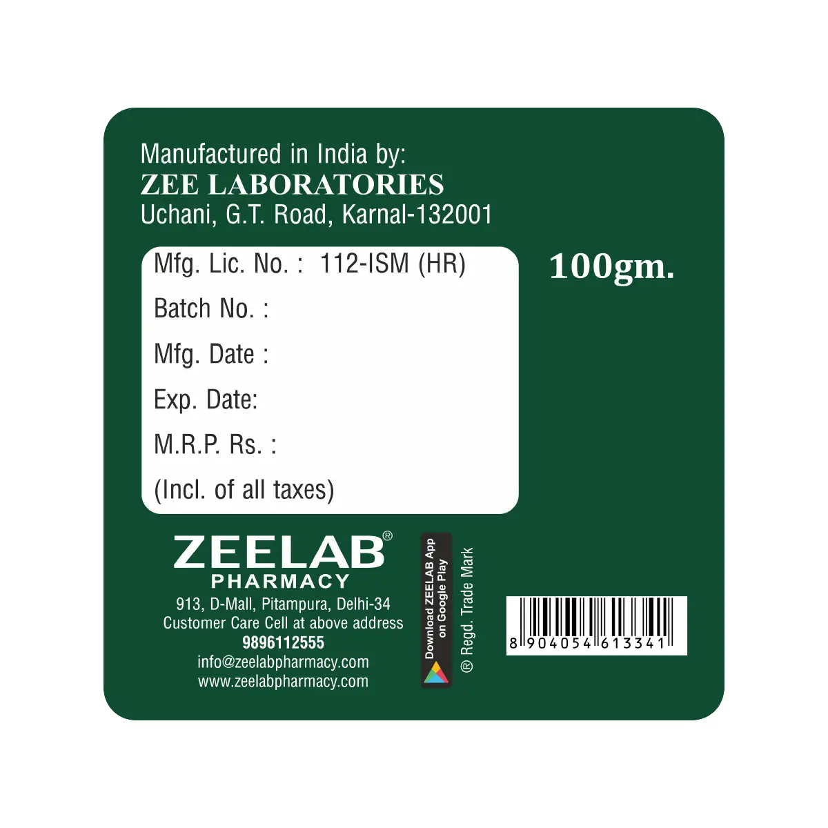 Zeelab Shatavar Churna 100gm