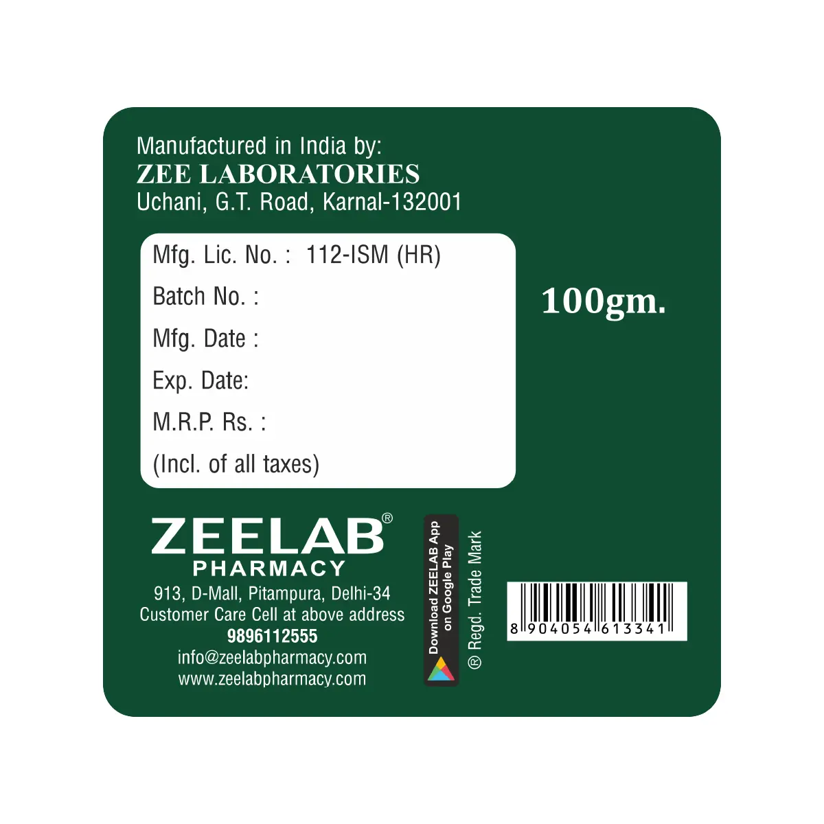 Zeelab Shudh Konch Beej Churna 100gm