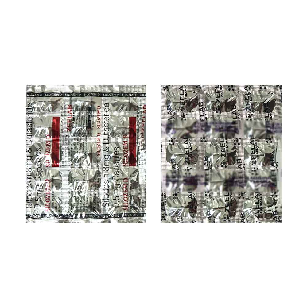 Silozem D | Silodosin 8mg + Dutasteride 0.5mg Capsule | Strip of 15 Capsules