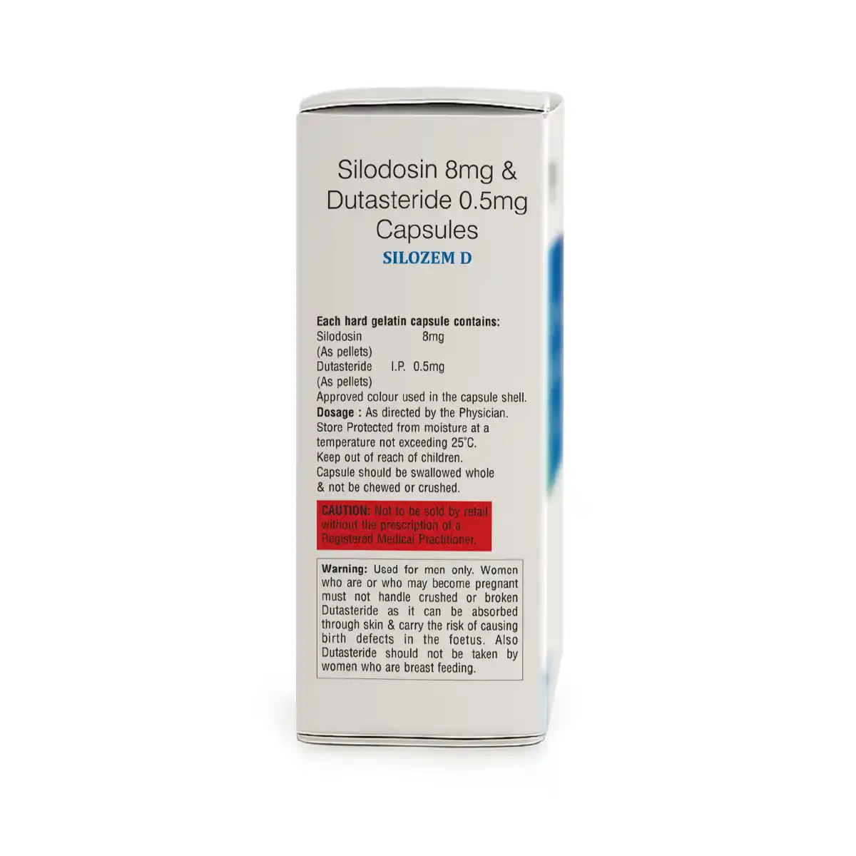 Silozem D | Silodosin 8mg + Dutasteride 0.5mg Capsule | Strip of 15 Capsules