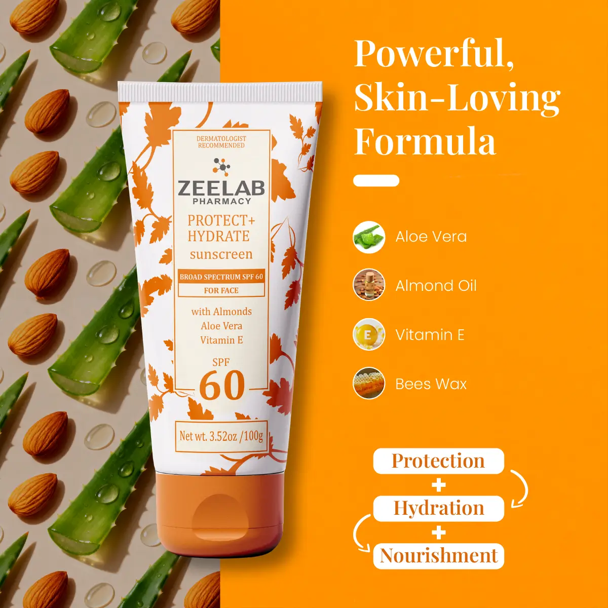 Sunscreen Lotion SPF 60 100gm | Broad Spectrum Sun Protection for UVA & UVB Rays