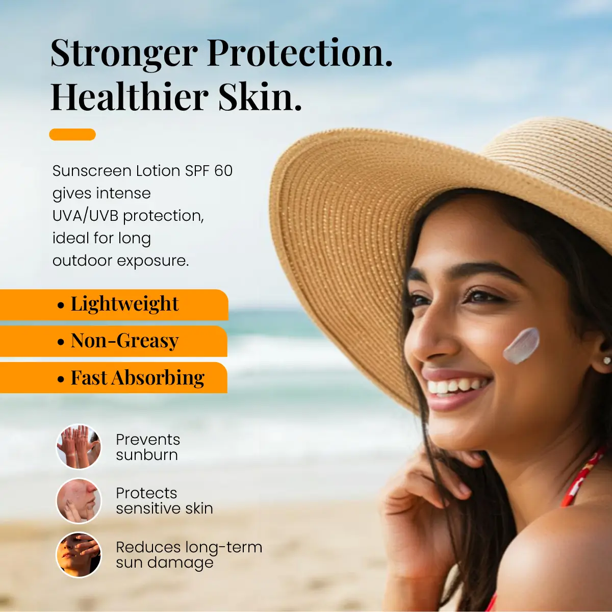 Sunscreen Lotion SPF 60 100gm | Broad Spectrum Sun Protection for UVA & UVB Rays