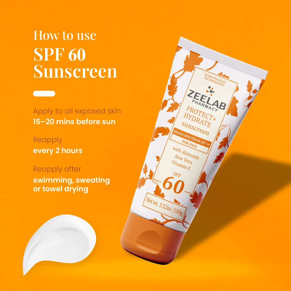 Sunscreen Lotion SPF 60 100gm | Broad Spectrum Sun Protection for UVA & UVB Rays