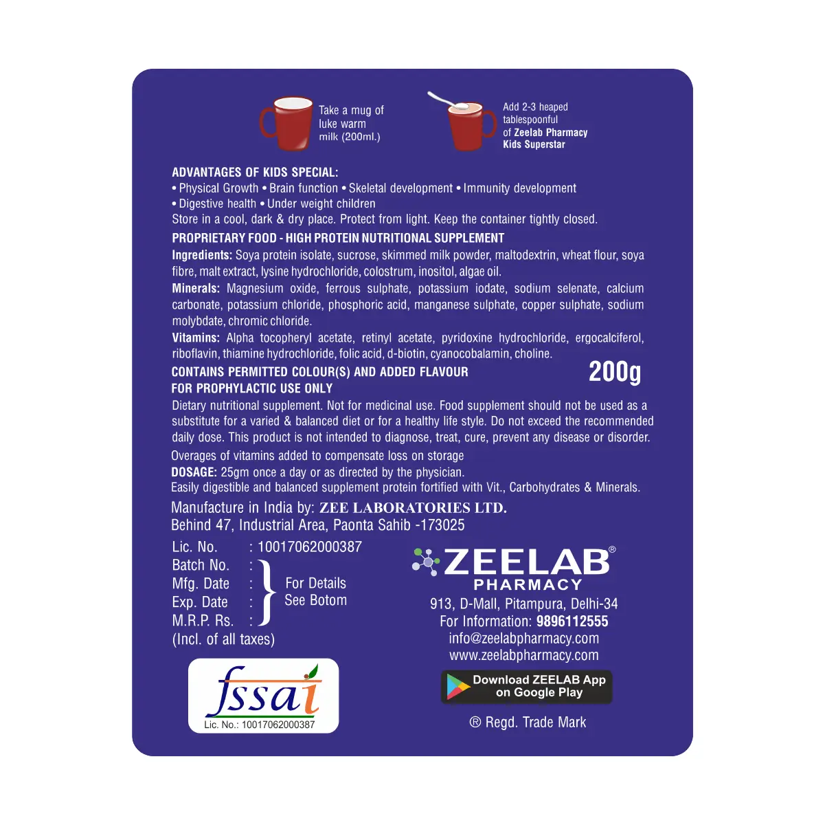 SuperStar Kids Nutrition Powder for Kids Growth