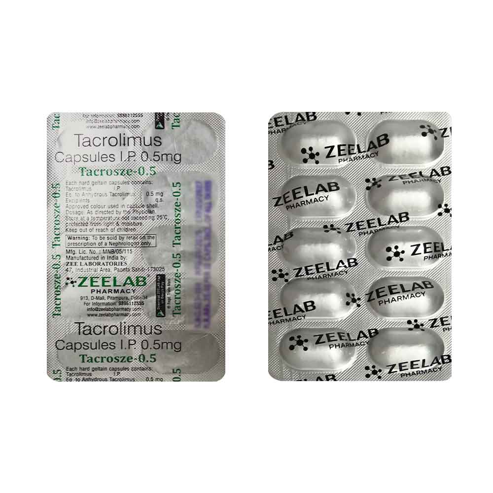 Tacrosze 0.5 | Tacrolimus 0.5mg Capsule | Strip of 10 Capsules