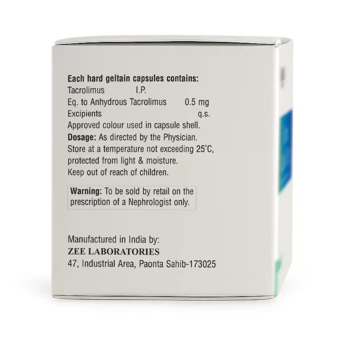 Tacrosze 0.5 | Tacrolimus 0.5mg Capsule | Strip of 10 Capsules