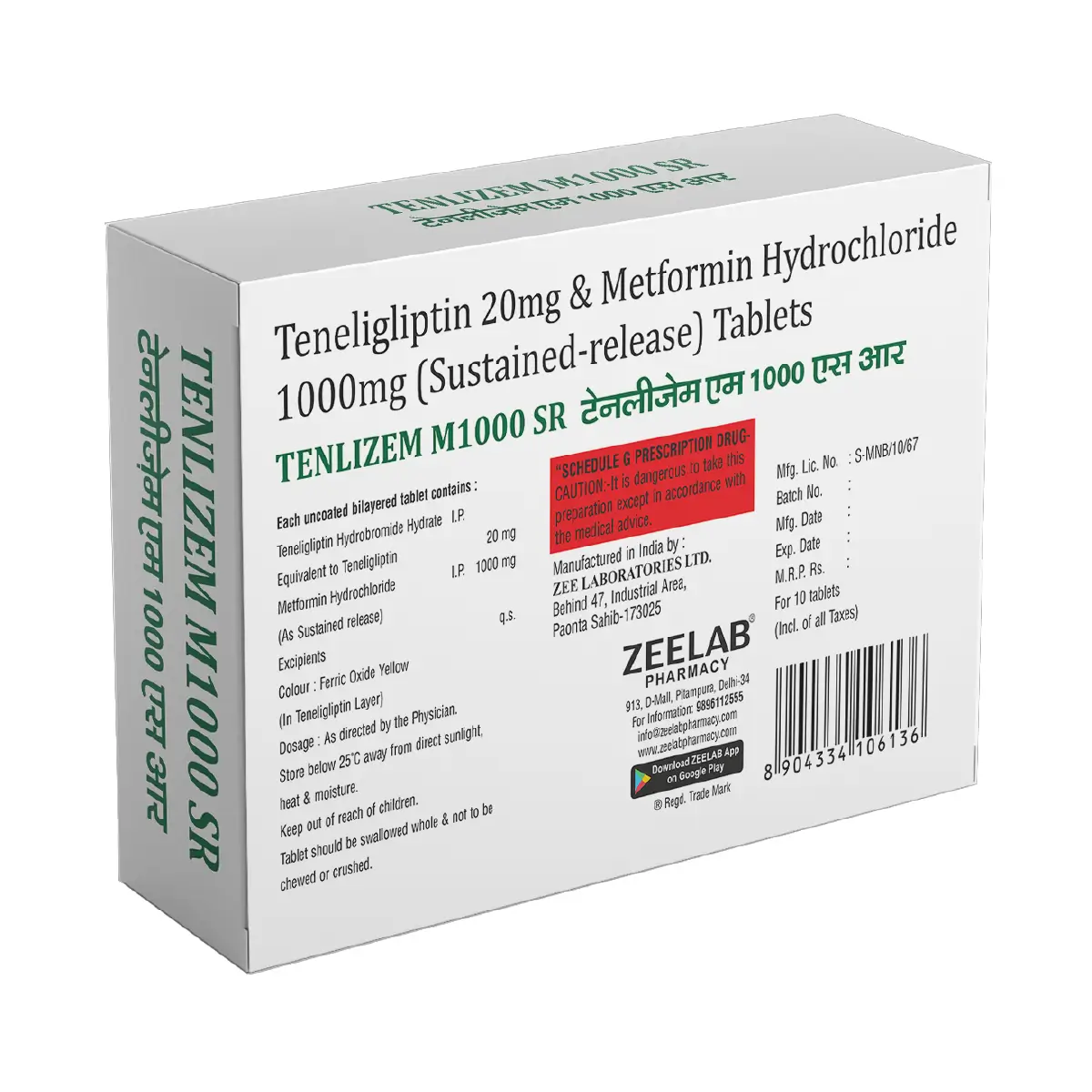 Tenlizem M 1000 SR Tablet