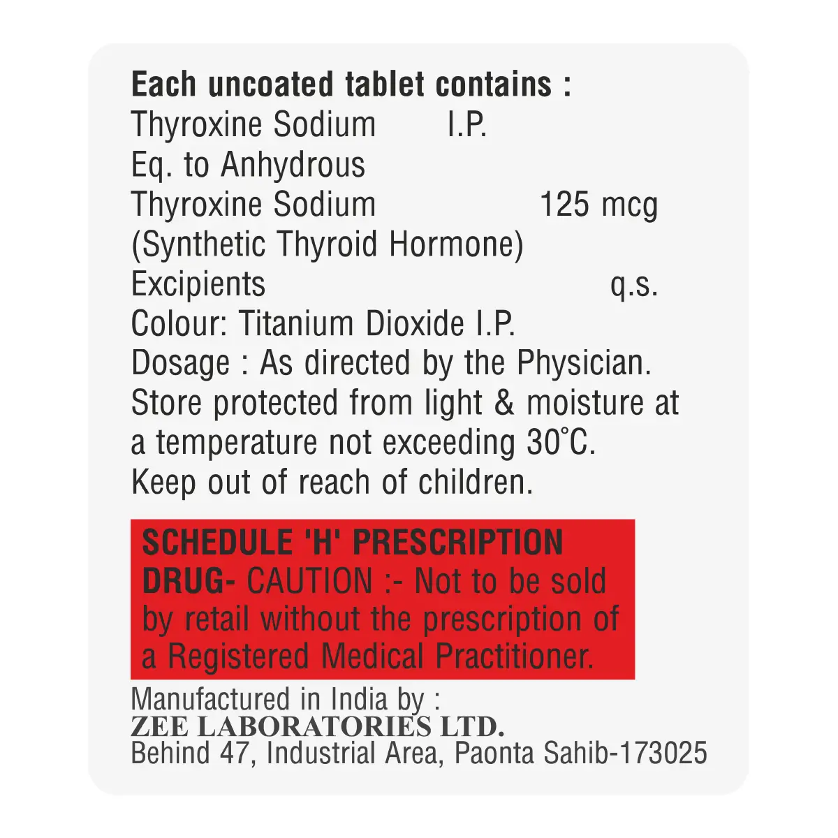 Thyronex 125 Tablet