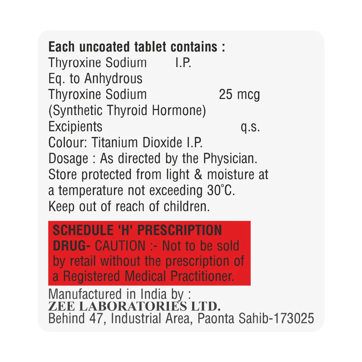 Thyronex 25 Tablet 