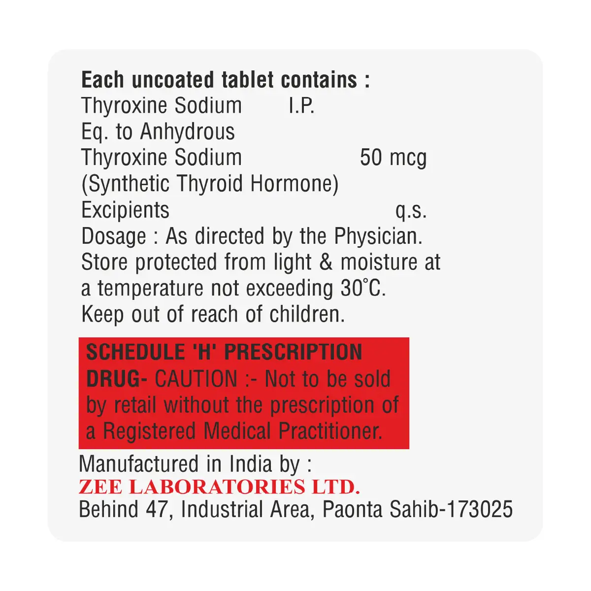 Thyronex 50 Tablet