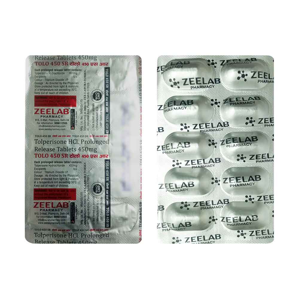Tolo 450 SR | Tolperisone 450mg SR Tablet | Strip of 10 Tablets