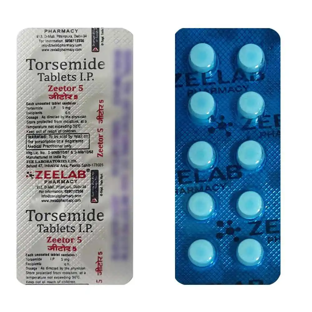Zeetor 5 Tablet | Torsemide 5mg Tablet | Strip of 10 Tablets