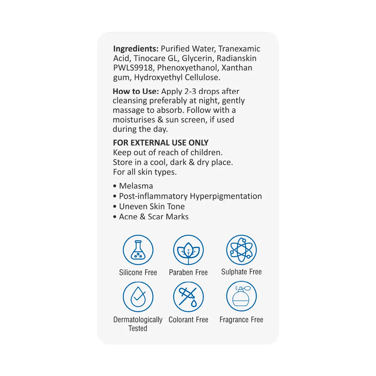 1RX Tranexamic Acid 5% Face Serum 30 ml | Reduces Pigmentation, Dark Spots & Redness