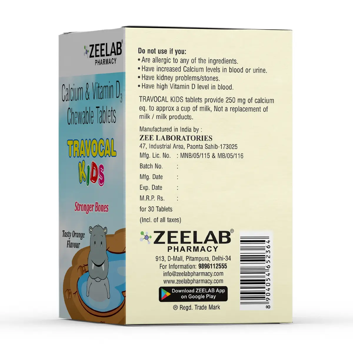 Travocal Calcium Kids Chewable Tablet 